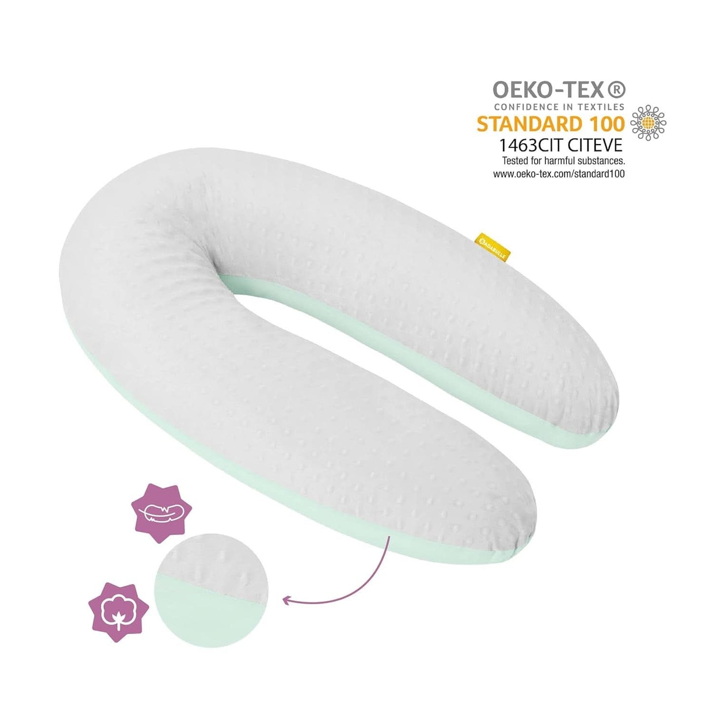 Badabulle Cuscino per allattamento e soffice cuscino per gravidanza, 150 cm, inclusa fodera, forma ergonomica Accessori Alimentazione e Allattamento Bebe Naty Shop
