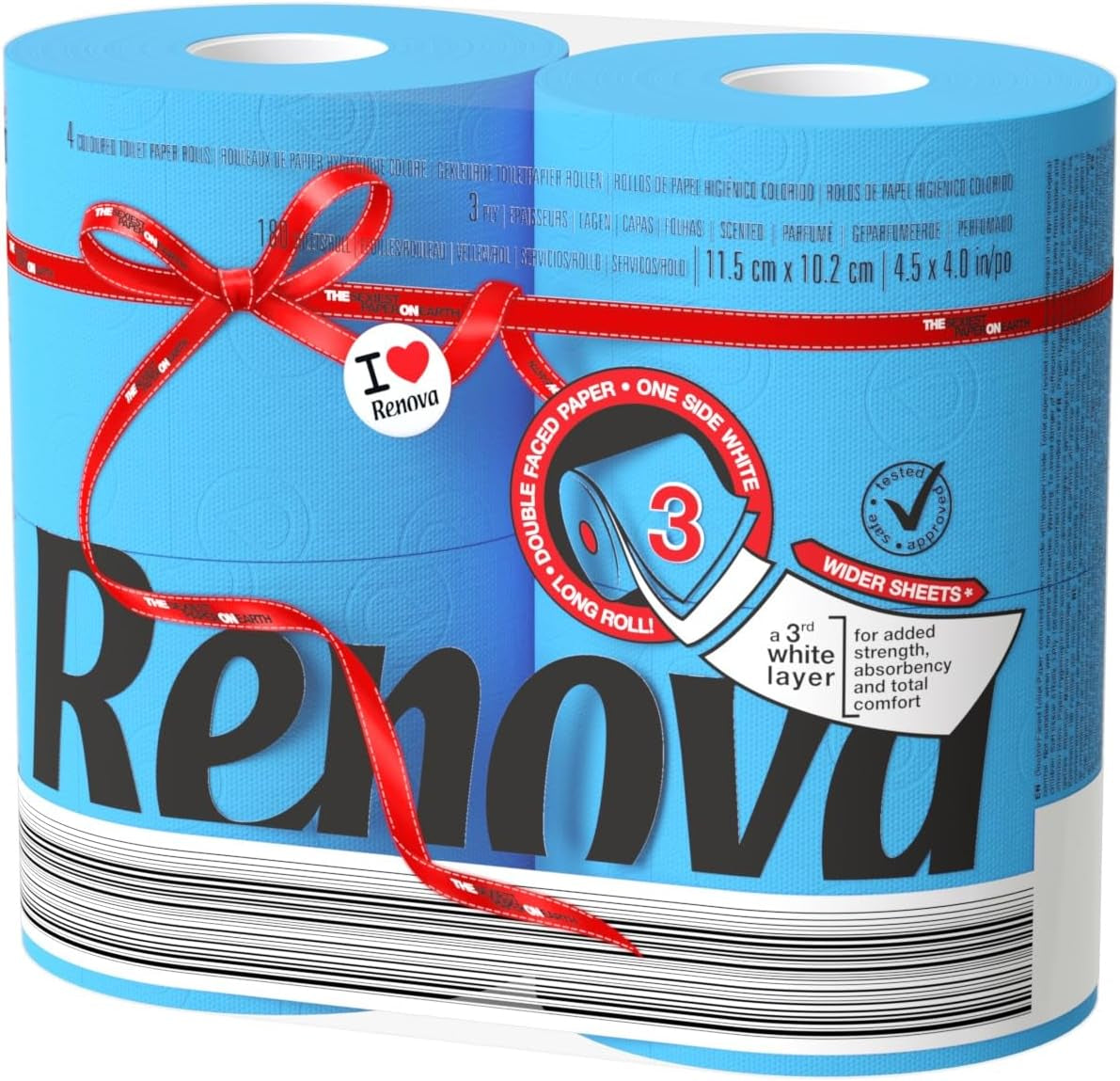 Carta igienica Renova, verde, 4 rotoli