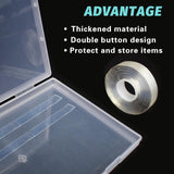 2 pezzi 30 cm nastro biadesivo scatola di immagazzinaggio per unghie artificiali scatola rettangolare trasparente scatole di imballaggio in plastica punte per unghie contenitore unghie artificiali 21,8x15,5 cm