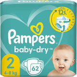 Pannolini Pampers Baby-Dry, taglia 8, 43 pannolini, da 19 kg, confezione Jumbo+