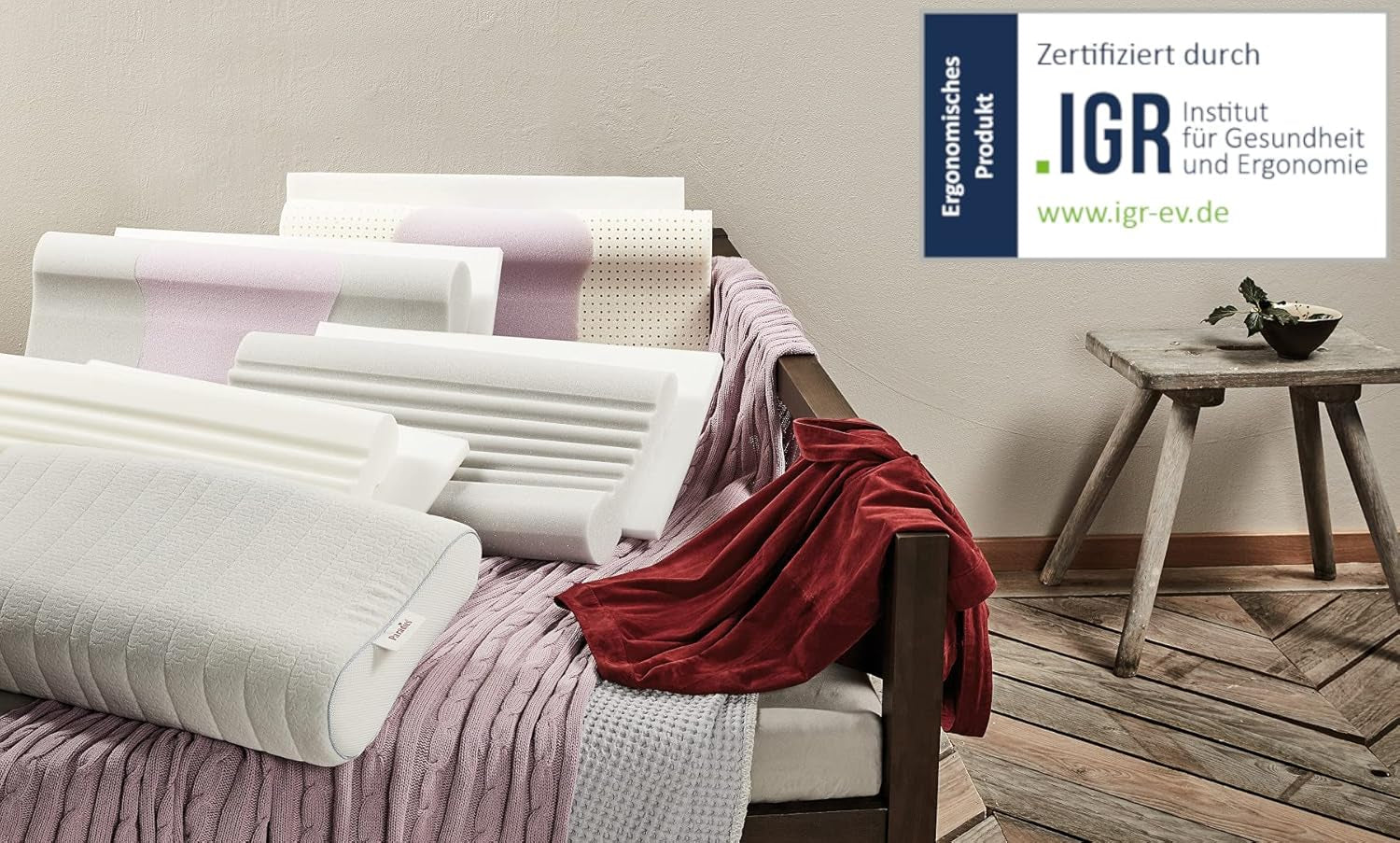 PARADIES Cuscino cervicale 40X80 Cm - Revita Ergonomic - Certificato IGR, Cuscino ergonomico sostegno collo Altezza: 10 Cm Cuscini ortopedici cervicali Naty Shop