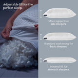 Cuscino per dormire Premium Dreamyblue - Imbottitura in memory foam triturato [Loft regolabile] Fodera lavabile in viscosa di bambù - Per lati scorrevoli, schiena e pancia - Cuscini standard Naty Shop