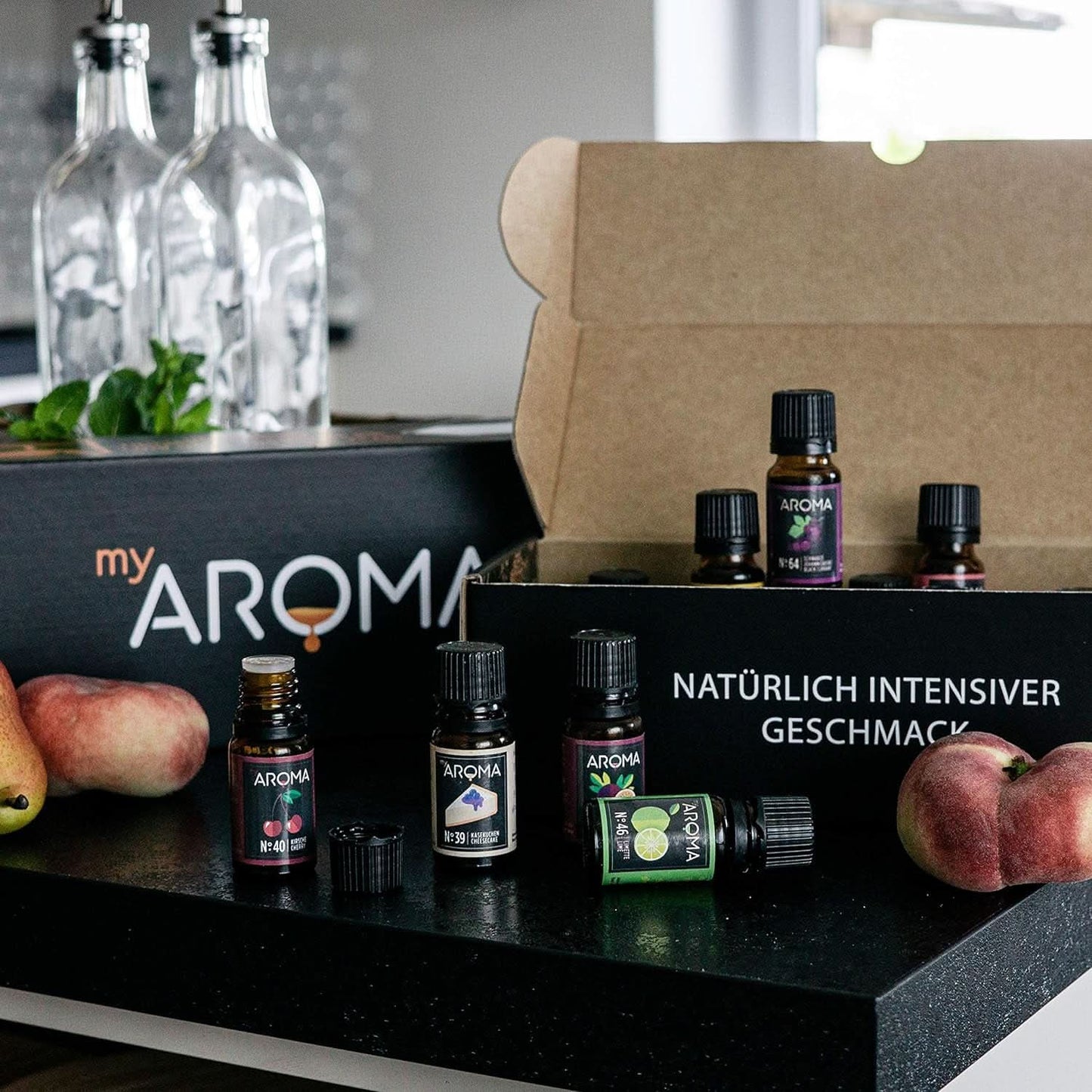 Mioroma | Set: Bosco e Prato - Puro Aroma Naturale con Aroma di Frutta e Aroma di Frutta (5 x 10 ml) | Dolcificanti Naty Shop senza zucchero e non zuccherati