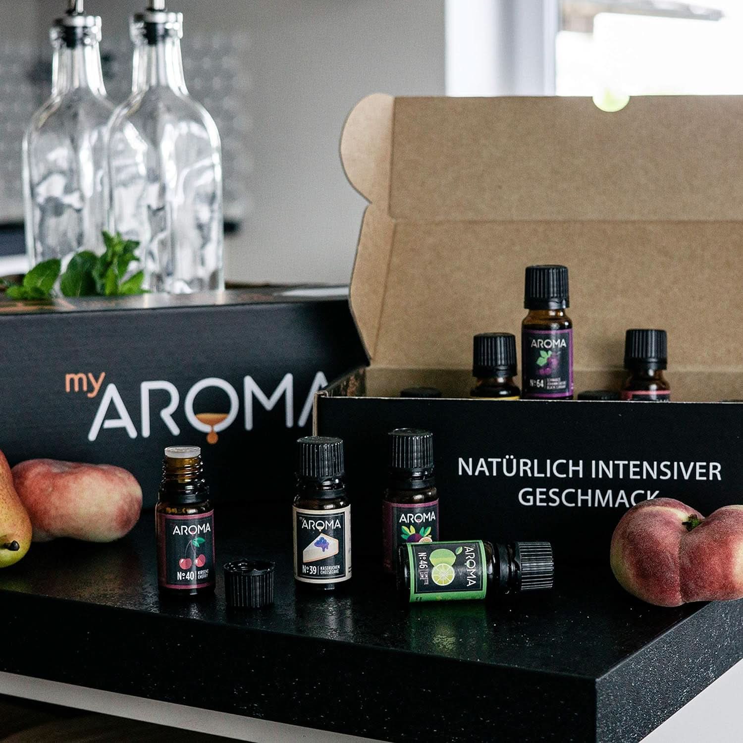 Mioroma | Set: Bosco e Prato - Puro Aroma Naturale con Aroma di Frutta e Aroma di Frutta (5 x 10 ml) | Dolcificanti Naty Shop senza zucchero e non zuccherati