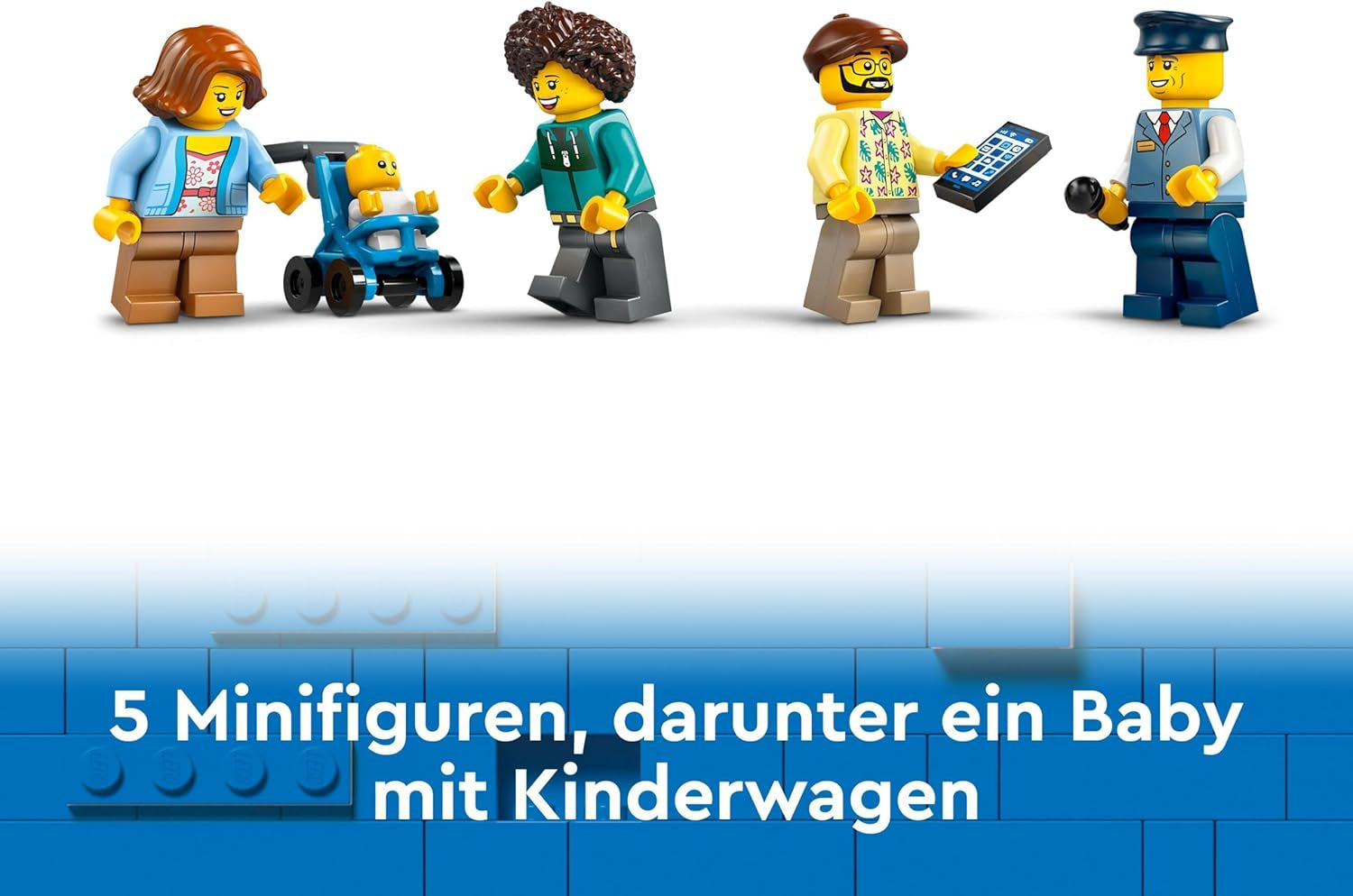 Autobus a due piani LEGO City, autobus giocattolo a due piani, set di veicoli per ragazze e ragazzi dai 7 anni, contiene 5 personaggi, incluso un bambino in carrozzina 60407 Set da costruzione Besuche den LEGO-Store