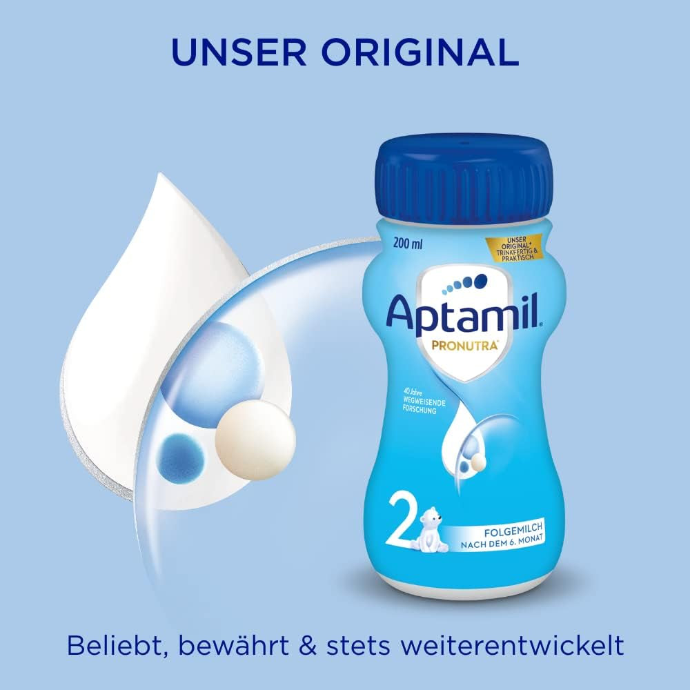 Aptamil Pronutra 2, latte di proseguimento dopo 6 mesi, latte per neonati pronto da bere (4 x 200 ml)