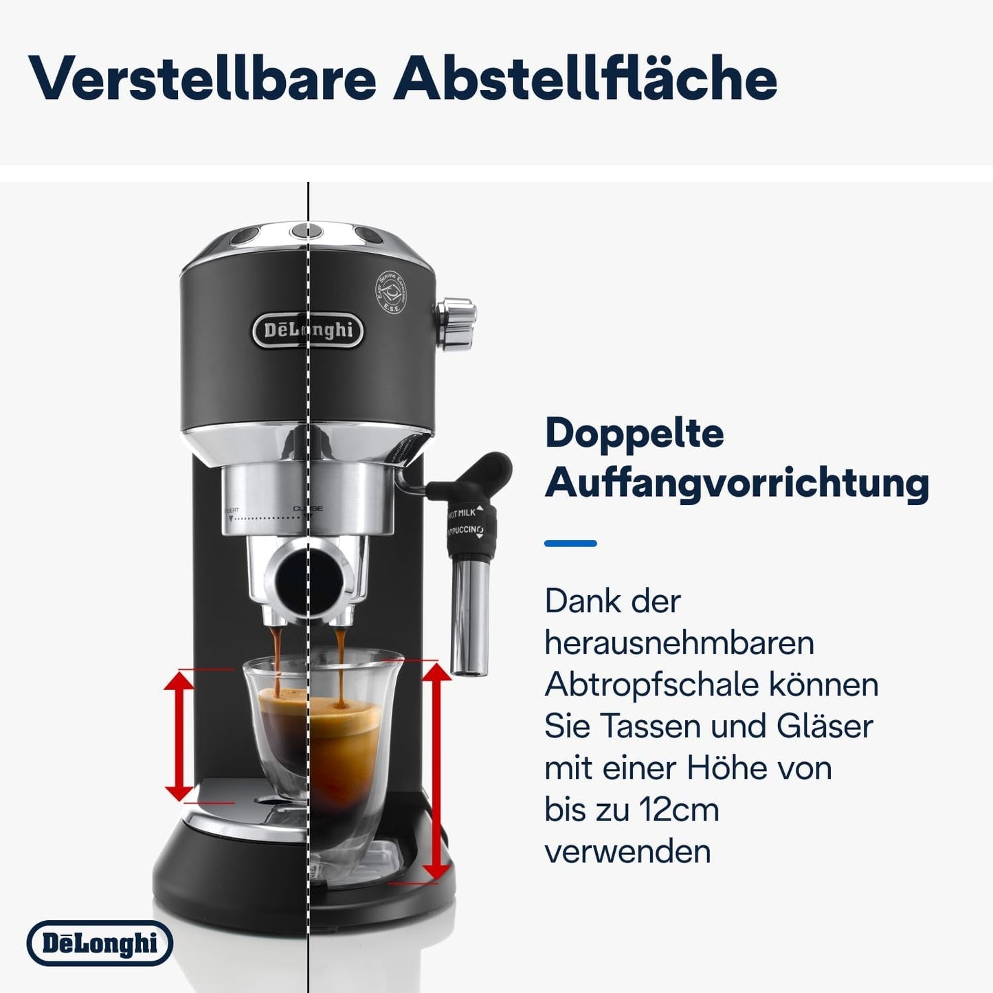 De'Longhi Dedica Style EC 685.B – Macchina per caffè espresso con portafiltro, macchina per caffè espresso con montalatte professionale, larga solo 15 cm, per caffè macinato o capsule ESE, serbatoio acqua 1 l, nera