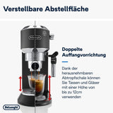 De'Longhi Dedica Style EC 685.B – Macchina per caffè espresso con portafiltro, macchina per caffè espresso con montalatte professionale, larga solo 15 cm, per caffè macinato o capsule ESE, serbatoio acqua 1 l, nera