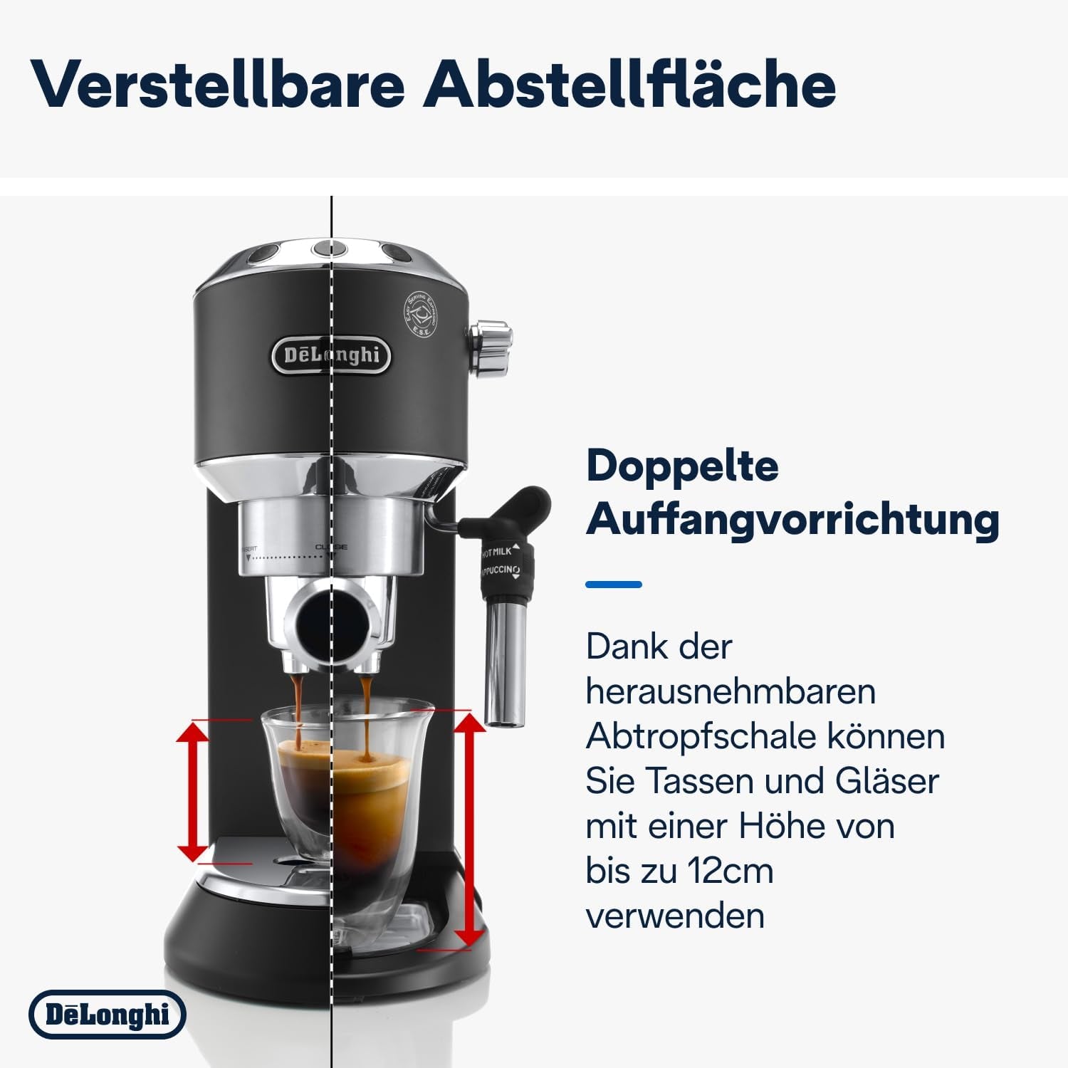 De'Longhi Dedica Style EC 685.B – Macchina per caffè espresso con portafiltro, macchina per caffè espresso con montalatte professionale, larga solo 15 cm, per caffè macinato o capsule ESE, serbatoio acqua 1 l, nera