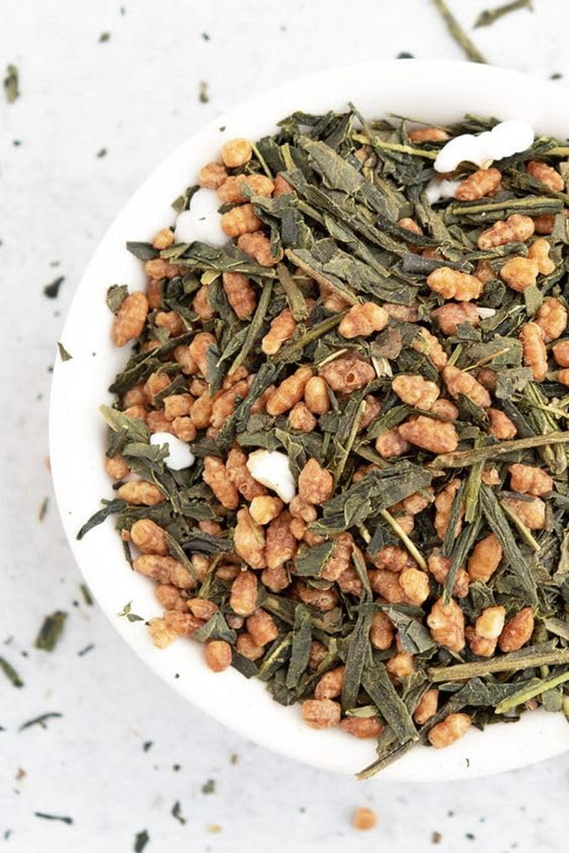 Tè verde Umami Bio Genmaicha dalle culture giapponesi, 100g - Foglie di tè con riso fritto -