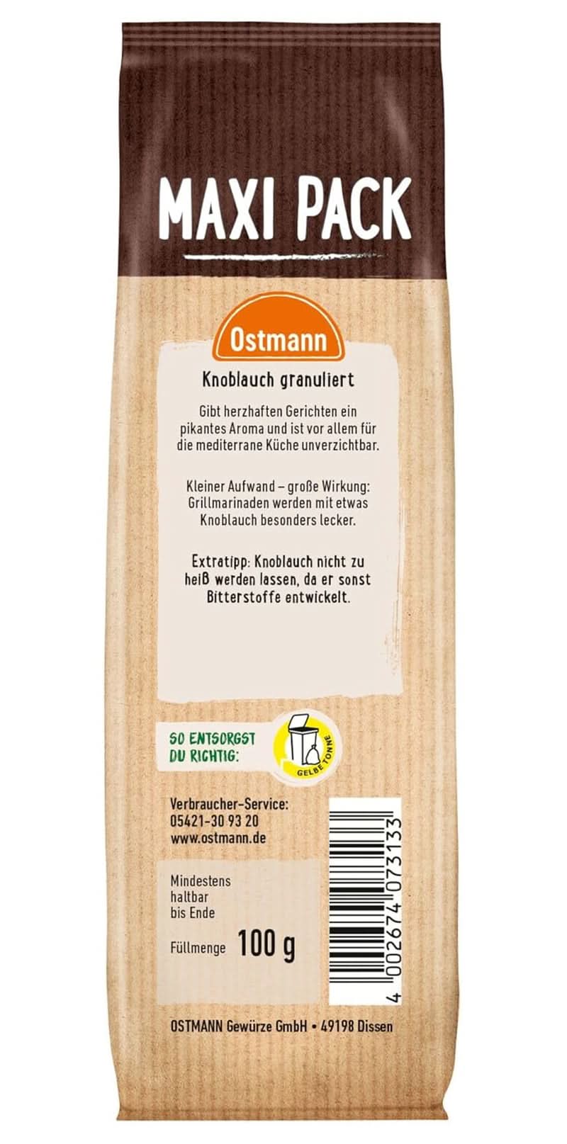 Ostmann - Aglio granulato, 100 grammi Condimente Naty Shop
