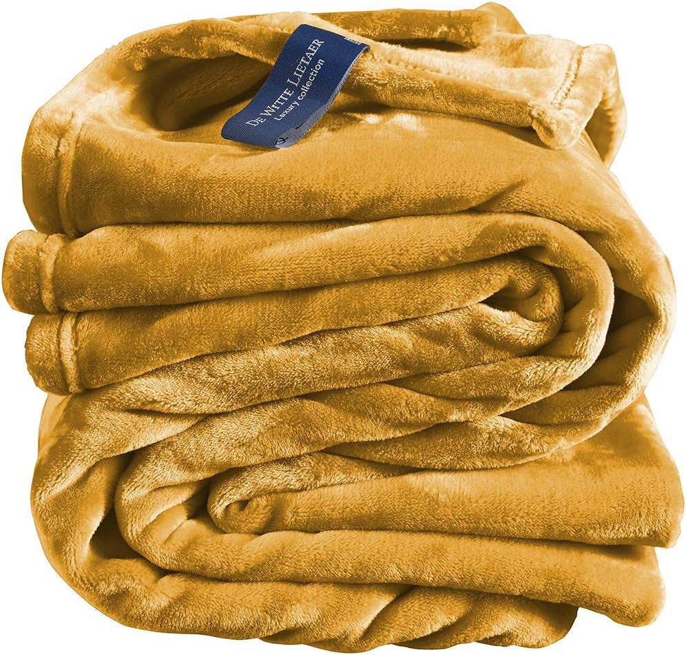 Comoda coperta, poliestere, blu, 150 X 200 Cm Letti e Coperte De Witte Lietaer Giallo Giallo oro 150X200