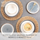 Moritz & Moritz TARENTO Servizio Piatti 24 Pezzi per 6, Grigio - Elegante Set di Piatti in Gres di Alta Qualità - Il set di stoviglie comprende 6 piatti piani, 6 piatti da dessert, 6 piatti piani e 6 tazze