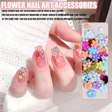 Ciondoli per unghie con fiori 3D, 12 griglie con fiori in resina acrilica e pietre per unghie con perline in oro e argento, fiori per unghie in gel, decorazioni floreali per unghie per donne e ragazze, accessori per manicure fai da te