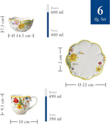 Villeroy & Boch - Servizio Colazione Spring Awakening per 2, 6 Pezzi, Servizio Piatti Pasqua, Colazione, Pasqua, Servizio Caffè, Piatti Primavera, Porcellana