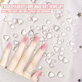 Ciondoli per nail art a forma di cuore 3D, 320 pezzi di ciondoli per unghie in acrilico sottile, strasssteine ​​a forma di cuore con retro piatto 4Mm 6Mm 8Mm Decorazioni per la decorazione di decorazioni per donne e ragazze (4Mm 6Mm 8Mm)