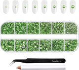 Beadsland 2500 pezzi di vetro per nail art strasssteine ​​​​Kristall Flatback Edelsteine ​​​​Runde, ​​für Handwerk Gemischt 8 Größen SS4 ~ SS30 con picking Pinzette e Stift (Kristall Weiss)