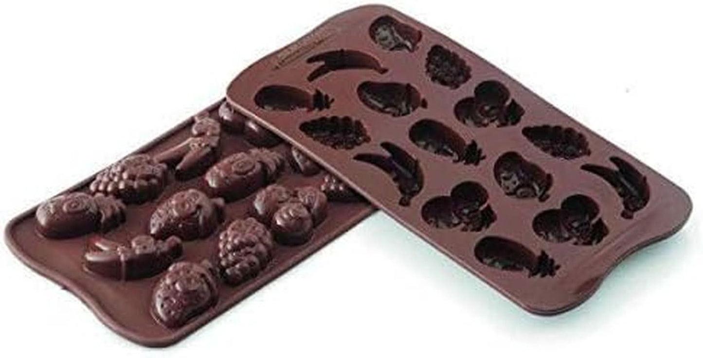 Stampo in silicone Pralina Silikomart Frutta 3,2 x 3,2 x H 1,5 cm, 10 ml, 15 cavità (SCG32) Cucina Naty Shop