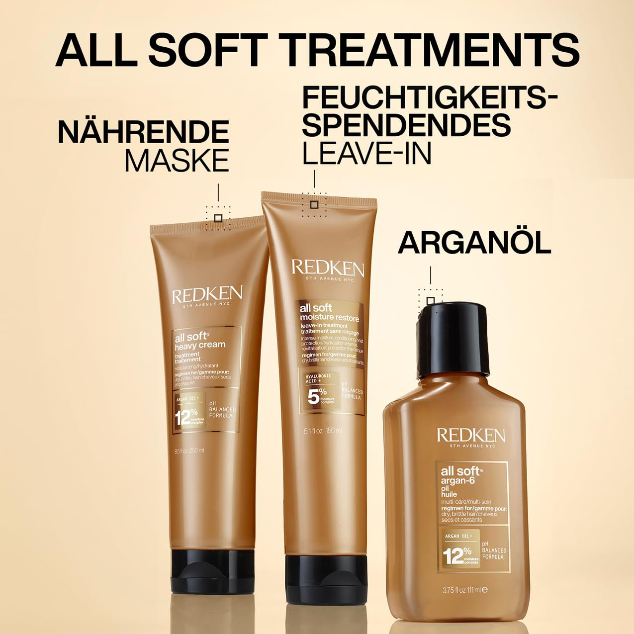 Maschera per capelli Redken per capelli secchi e fragili, rivitalizza e idrata, con complesso di cheratina e olio di argan, crema morbida e pesante, 1 maschera per capelli Naty Shop da 250 ml