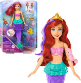 Mattel Disney Princess Toys, Make-up Shell Sirena Arielle Fashion Doll con Coda Staccabile, Tavolo da Trucco con 5 Sorprese Pop-Up Ripetibili e 5 Accessori, JBF86 Naty Shop Ariel Dolls