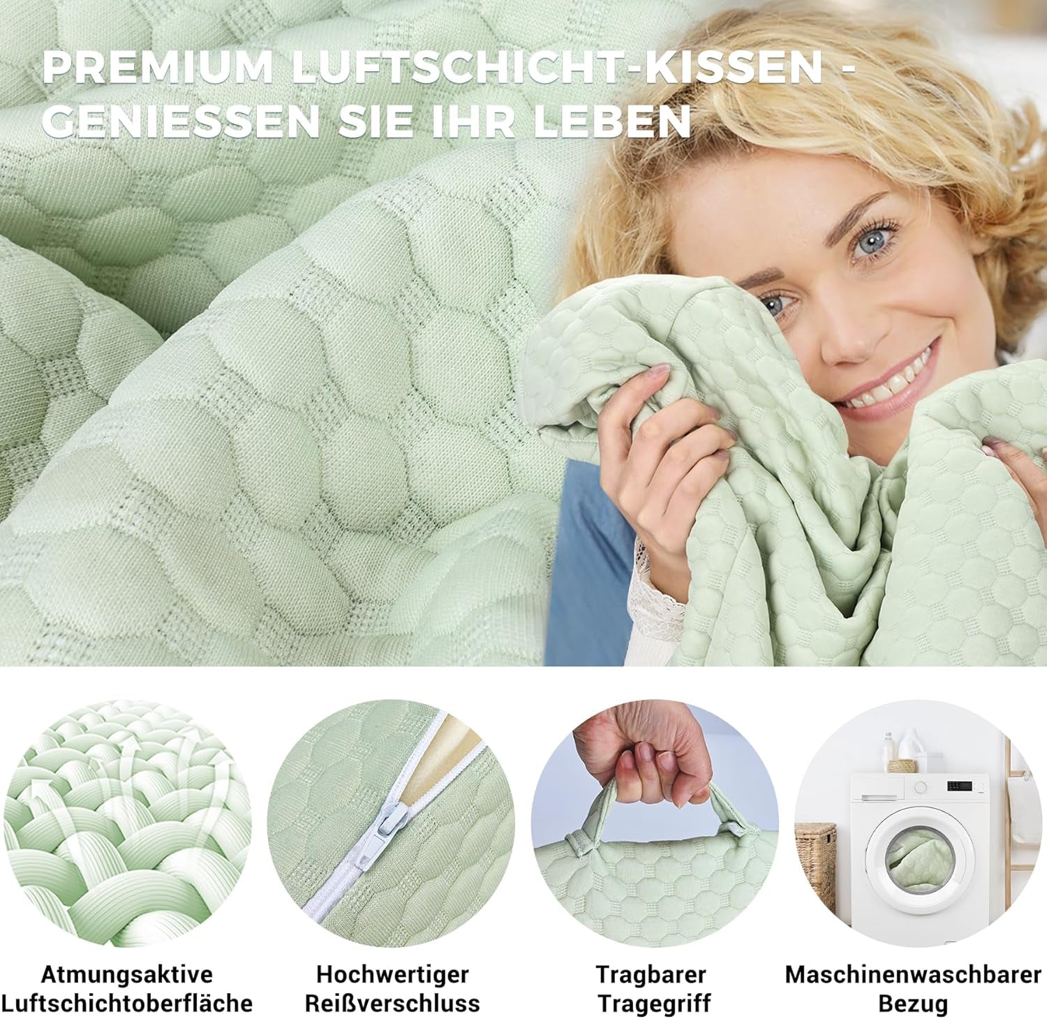 Cuscino a cuneo regolabile per bambini, cuscino da lettura in schiuma ad alta densità per letto e divano, cuscino ergonomico per la testa del letto a cuneo per apnea da reflusso notturno, cuscino per le gambe/cuscino per la schiena per il gioco e la lettura (Verde)