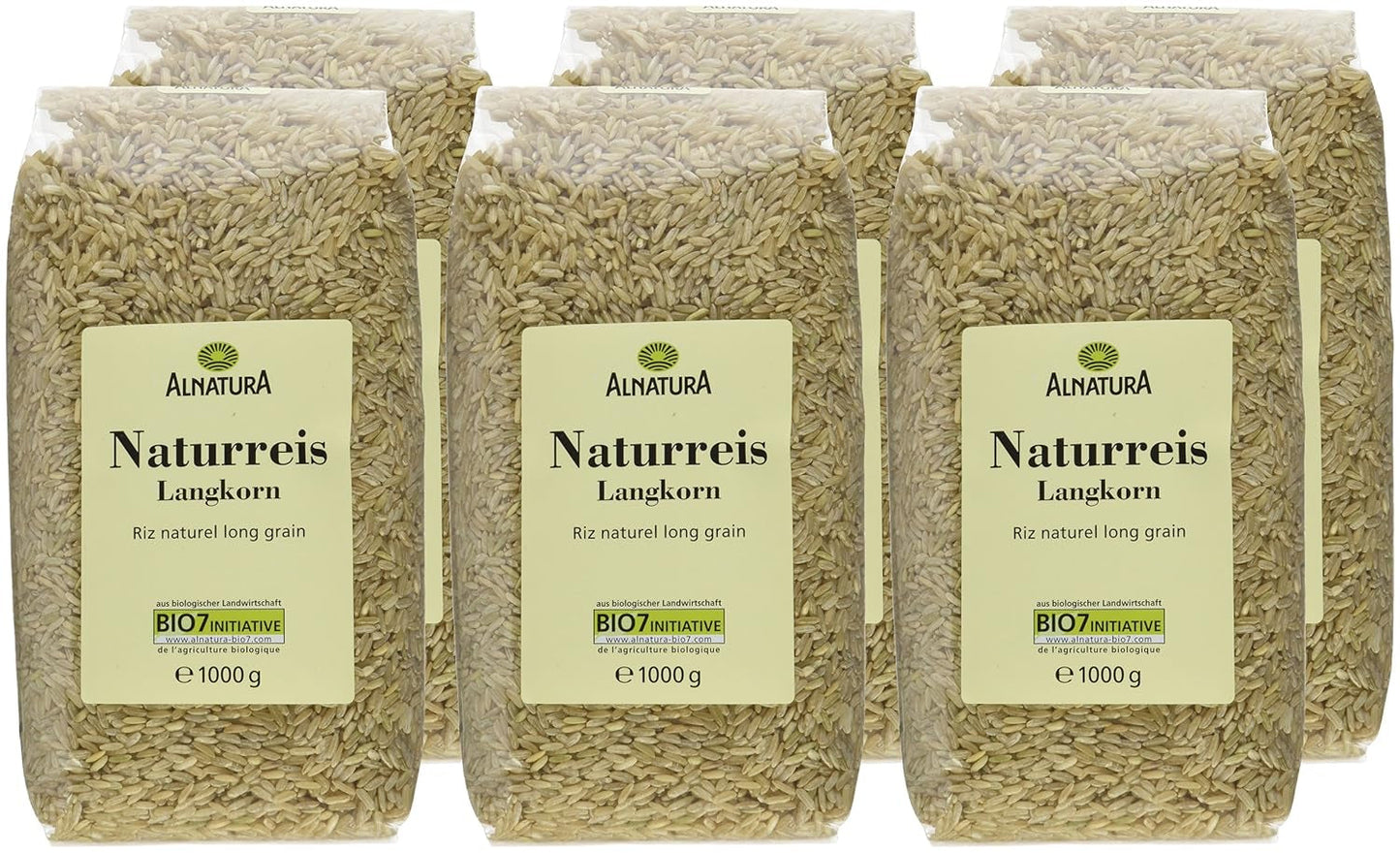 Riso integrale biologico a grani lunghi Confezione da 6 (6 x 1 kg)
