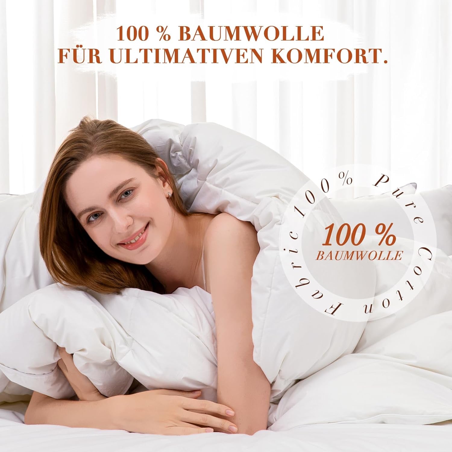 Piumino 135X200 Tutte le stagioni 100% cotone Piumino 4 stagioni 135X200 Con piumino e piume d'oca Alto e soffice Scatola con deflettore 3D Calore medio Trapunte e trapunte Naty Shop