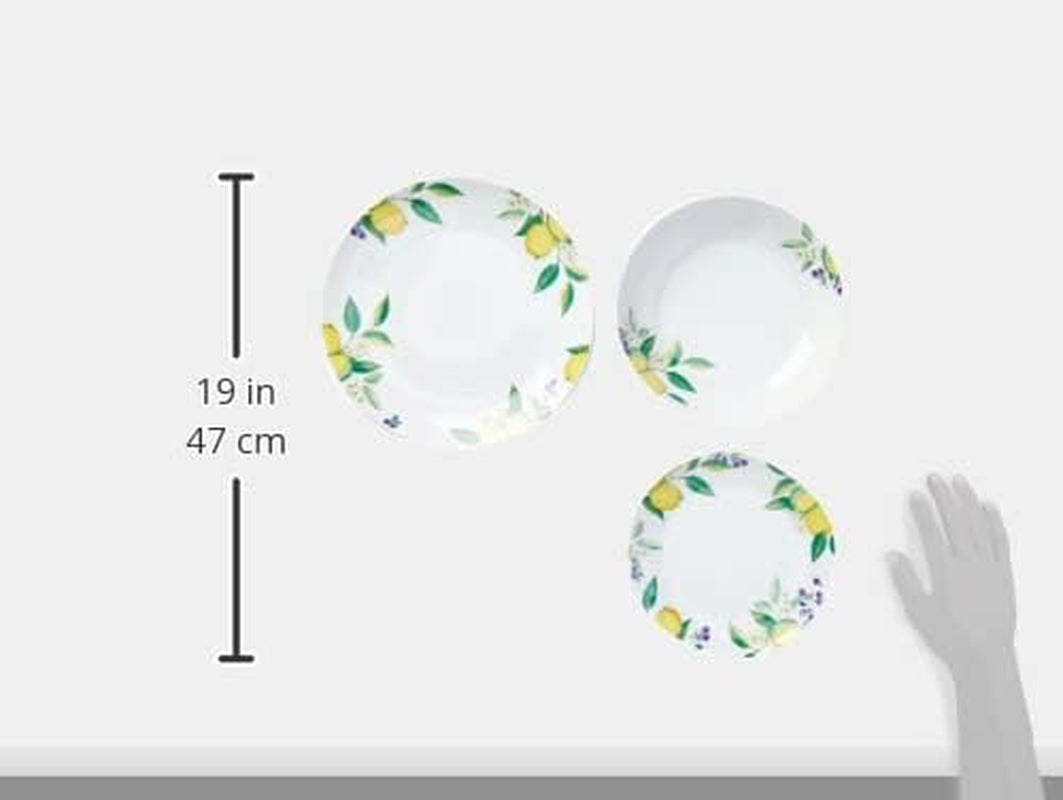 Servizio tavola Excelsa Lemon, 18 pezzi, porcellana, bianco/limone