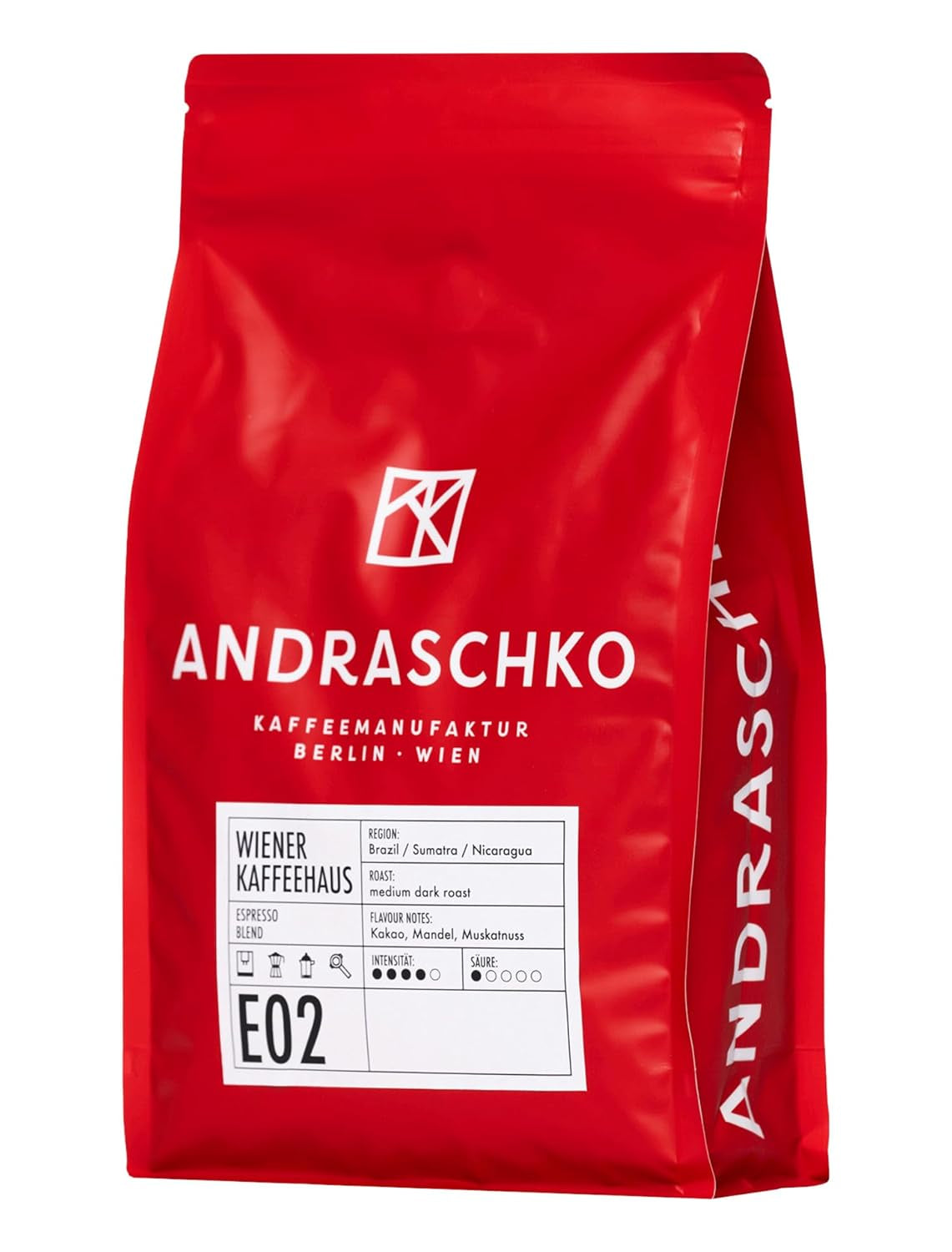 Espresso Bohnen - Wiener Kaffeehausmischung Miscela espresso - Röstung delicato con 100% Arabica aus 7 Herkunftsländern - frisch in Berlin geröstet - 1kg