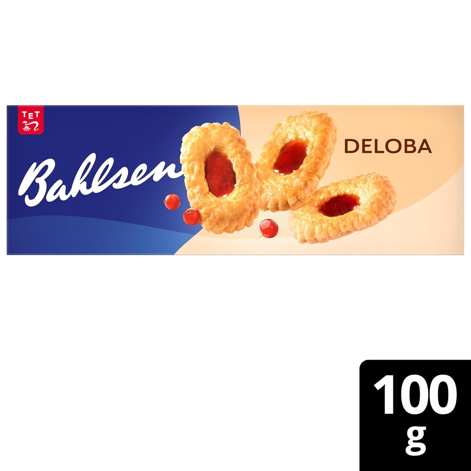 Bahlsen Deloba - 1 confezione - Pasta sfoglia al ribes nero e ciliegia (1 x 100 g)