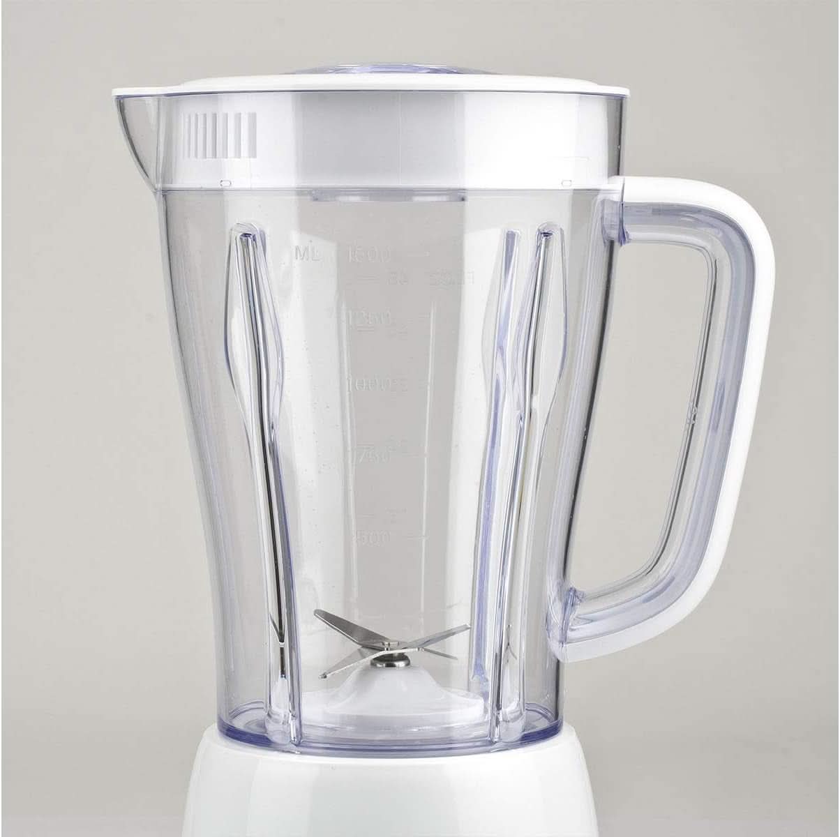Girmi FR46 Elektrischer Mixer, 1,5 litri, 2 Geschwindigkeiten Mit Pulse-Funktion, 4 Edelstahlklingen, Messbecherdeckel, Messbecher Mit Scale, Sicherheitseinrichtung, Weiß/Rot Kitchen Naty Shop