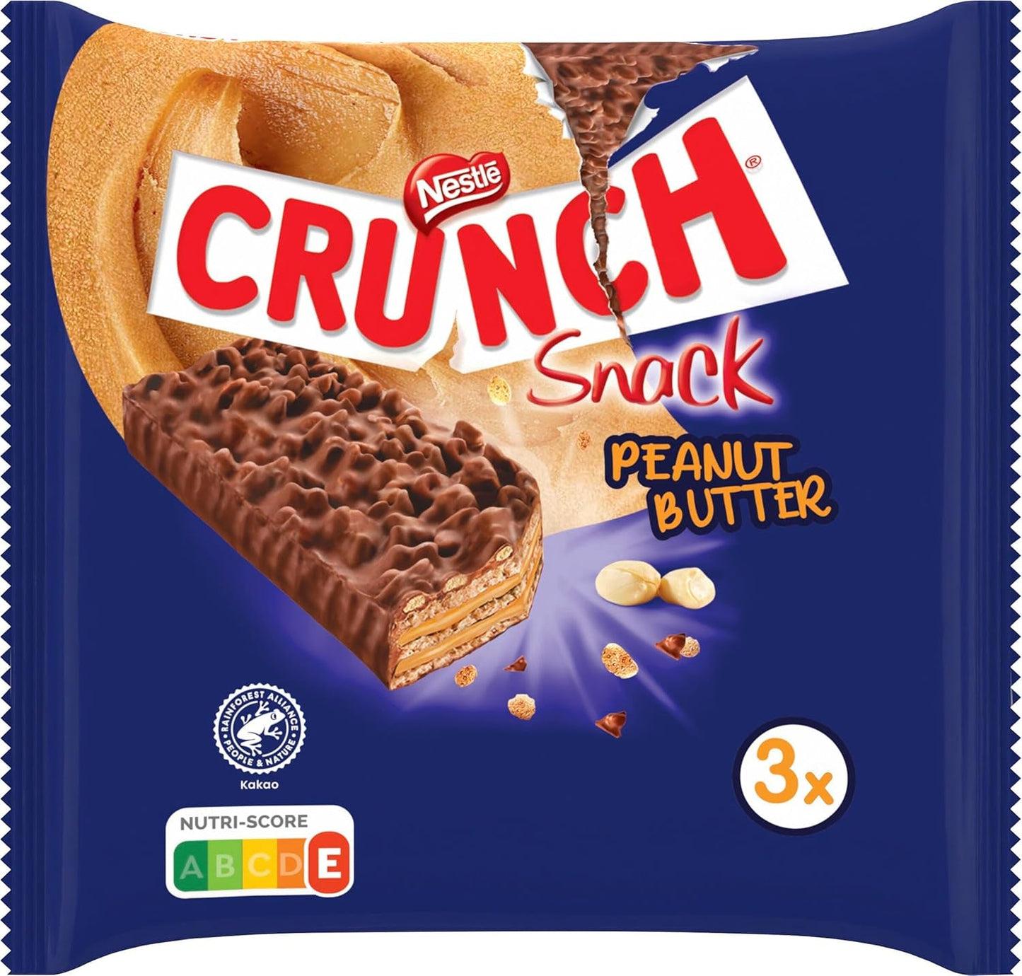 Nestlé Barrette al burro di arachidi Barrette croccanti al burro di arachidi e cioccolato, confezione da 9 (3 x 31 g ciascuna)
