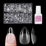 Unghie finte corte Ballerina 500 pezzi Colla su 12 misure Unghie artificiali Punte per unghie corte in gel morbido con copertura completa per unghie in gel Corte S