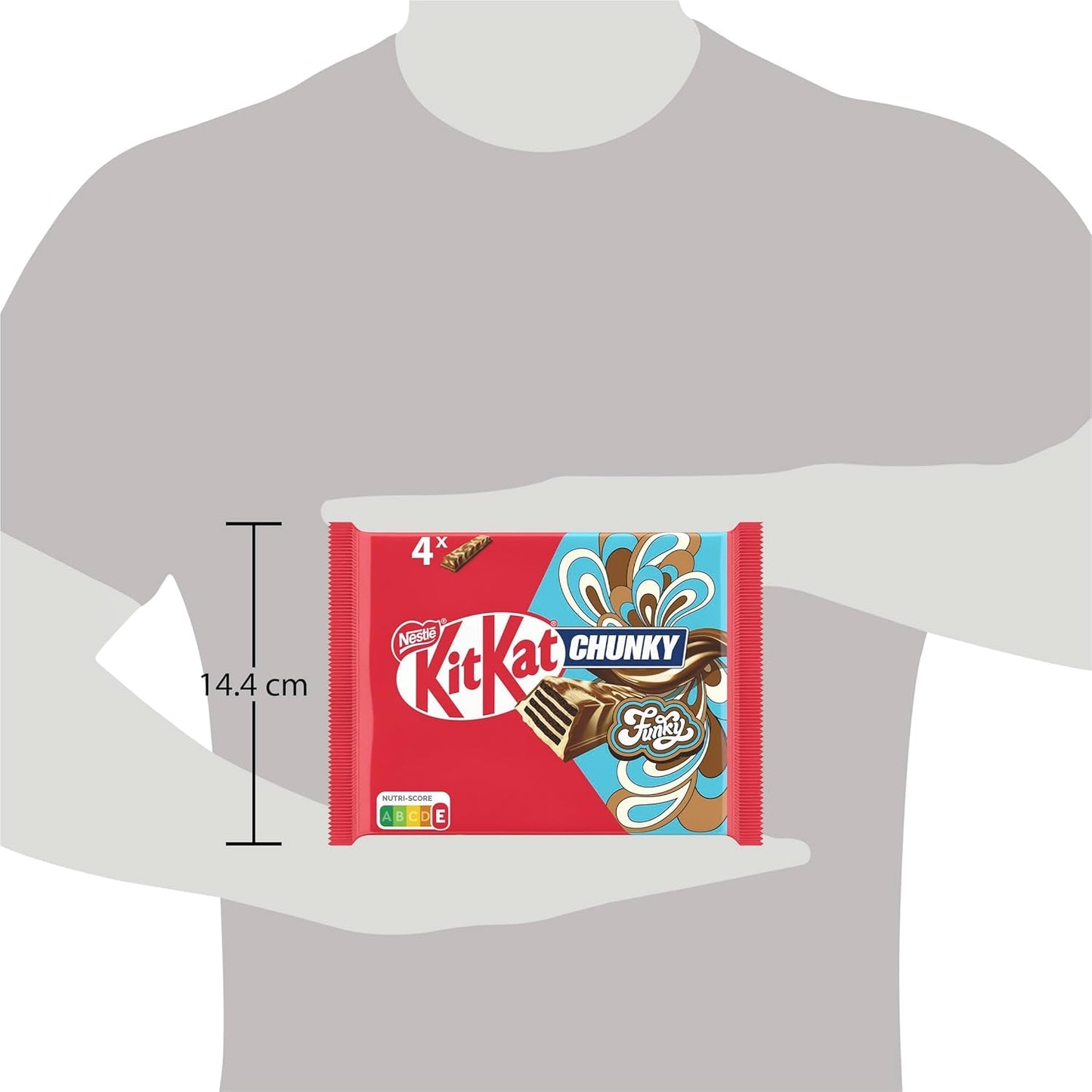 Nestlé Chunky Funky Crispy Wafer al cioccolato al latte Confezione multipla da 2 confezioni (4 x 40 g ciascuno)