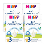 HiPP 3 Organic Combiotik (4 x 600g), latte di proseguimento a partire da 10 mesi, con colture naturali di acido lattico, vitamine C e D, GOS, Omega-3 (DHA, ALA), della migliore qualità biologica