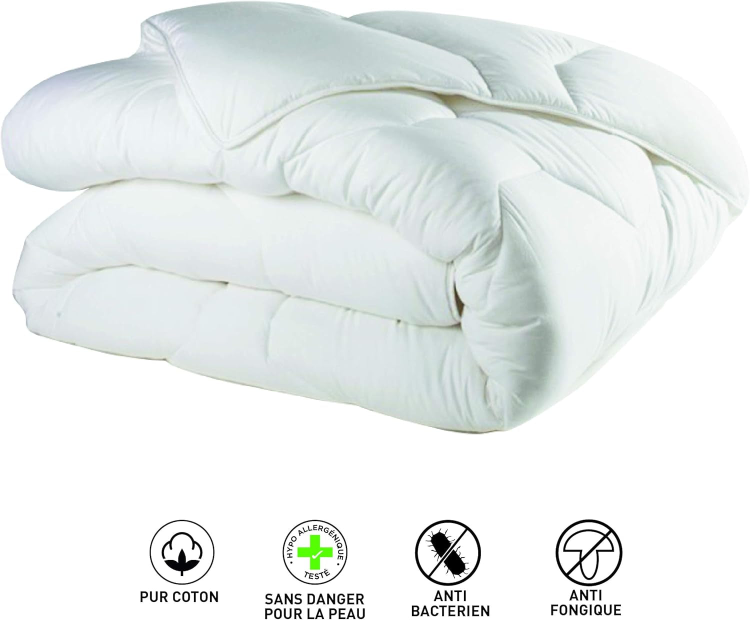 Blanrève Cthalvd011420 Copripiumino Hollofil Allerban caldo cotone bianco 140 X 200 cm Piumini e trapunte Naty Shop
