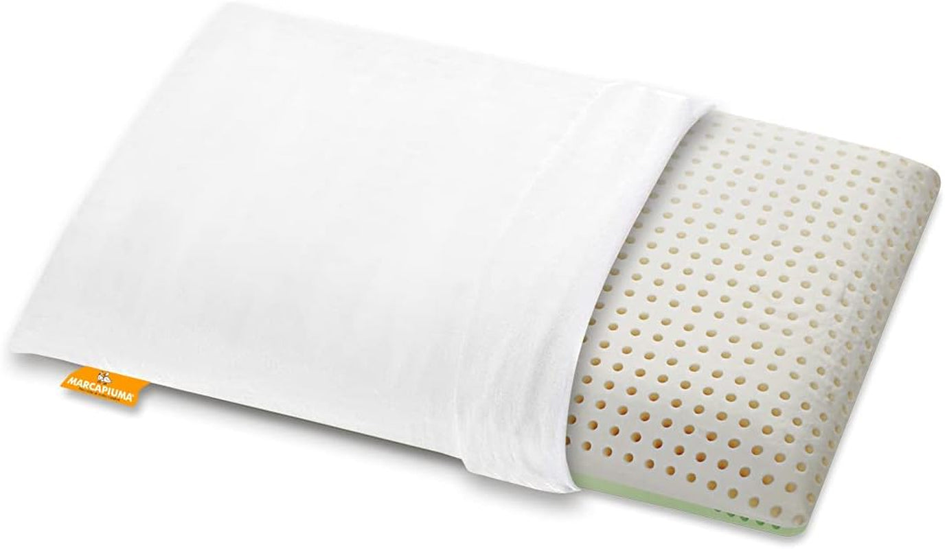 Cuscino Ortopedico Supporto Collo - Aloe Biologico - Cuscino Viscoelastico Aloe Vera Altezza 14 cm Rivestimento 100% Cotone Cuscino Visco - Cuscino Memory Foam - Made in Italy Naty Shop Cuscini Standard