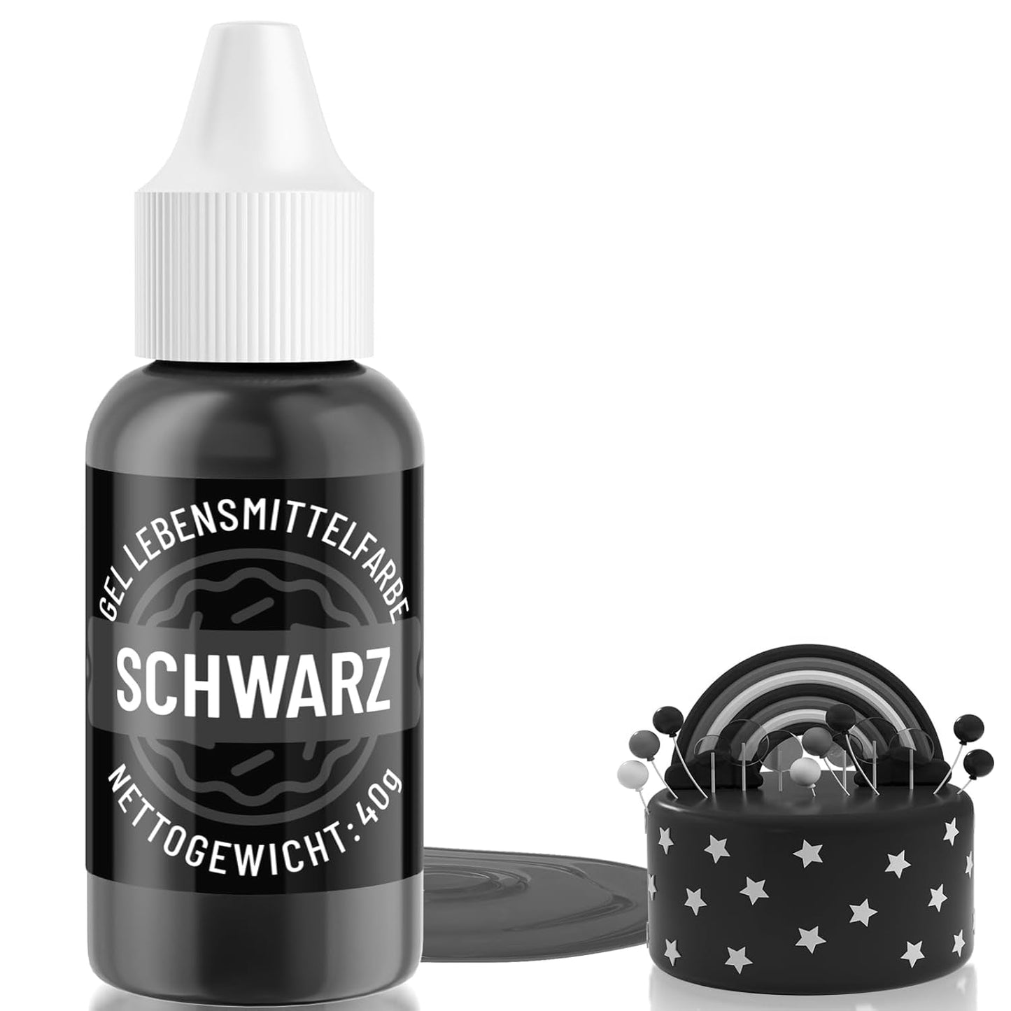 Colorante alimentare in gel nero - 40 g di colorante alimentare a base di gel, colorante alimentare senza zucchero, altamente concentrato, per cuocere torte, amaretti, glassa, fondente, biscotti, ciambelle