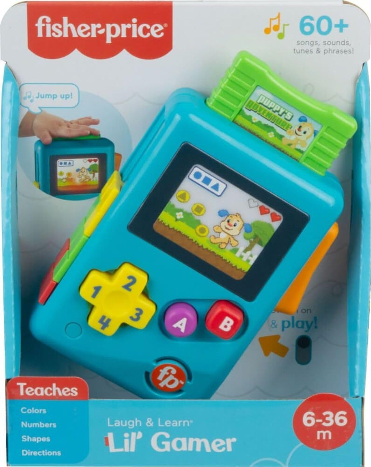 Fisher-Price HBC86 - Learning fun Lil' Gamer, giocattolo musicale per attività e apprendimento, versione tedesca, per neonati e bambini da 6 a 36 mesi Baby Toys Naty Shop