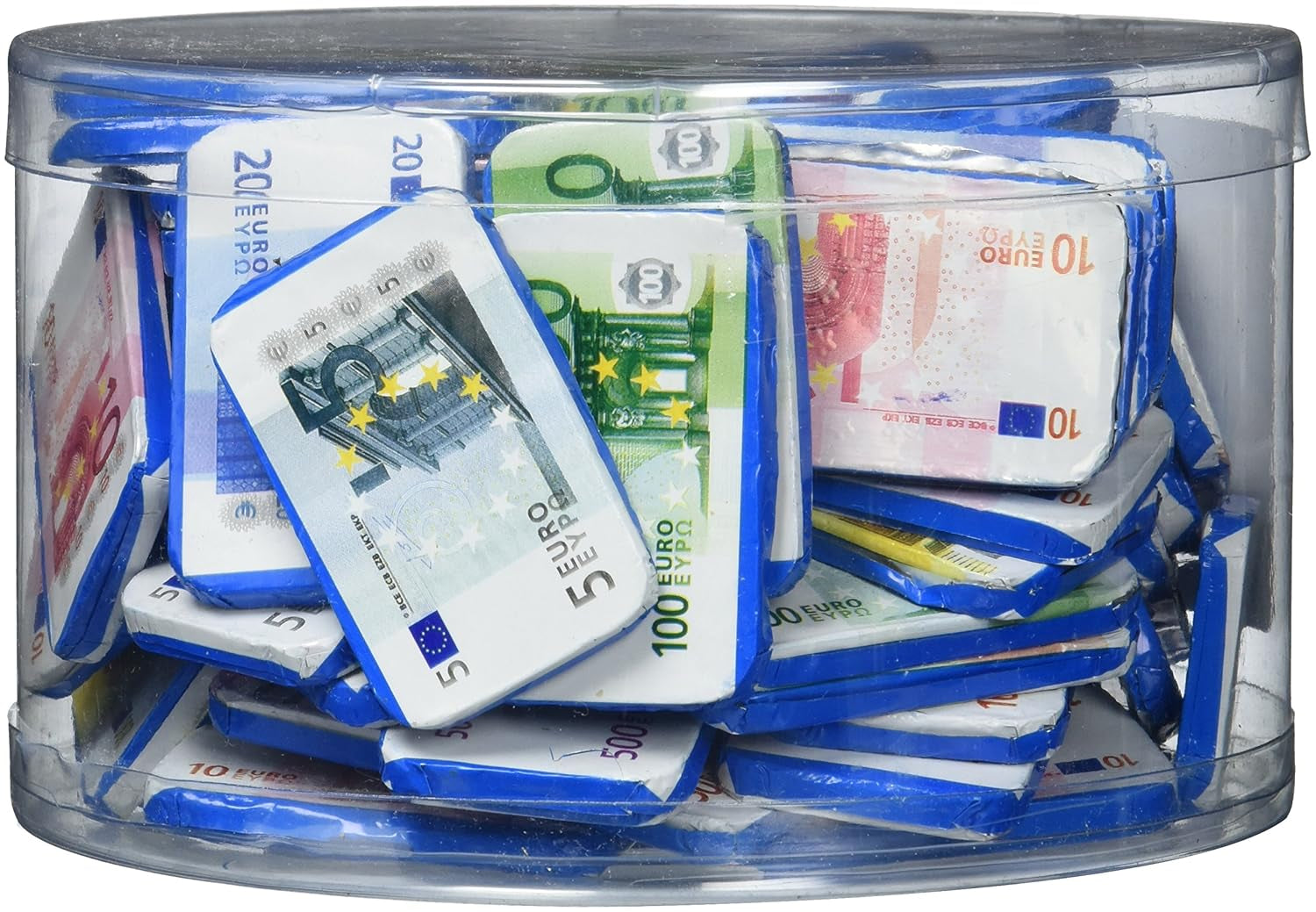 Theobroma Goldgeld Schokoladen Euros, Lose Münzen in Der Dose, 1Er Pack (1 X 1 Kg) Naty Shop Banknoten