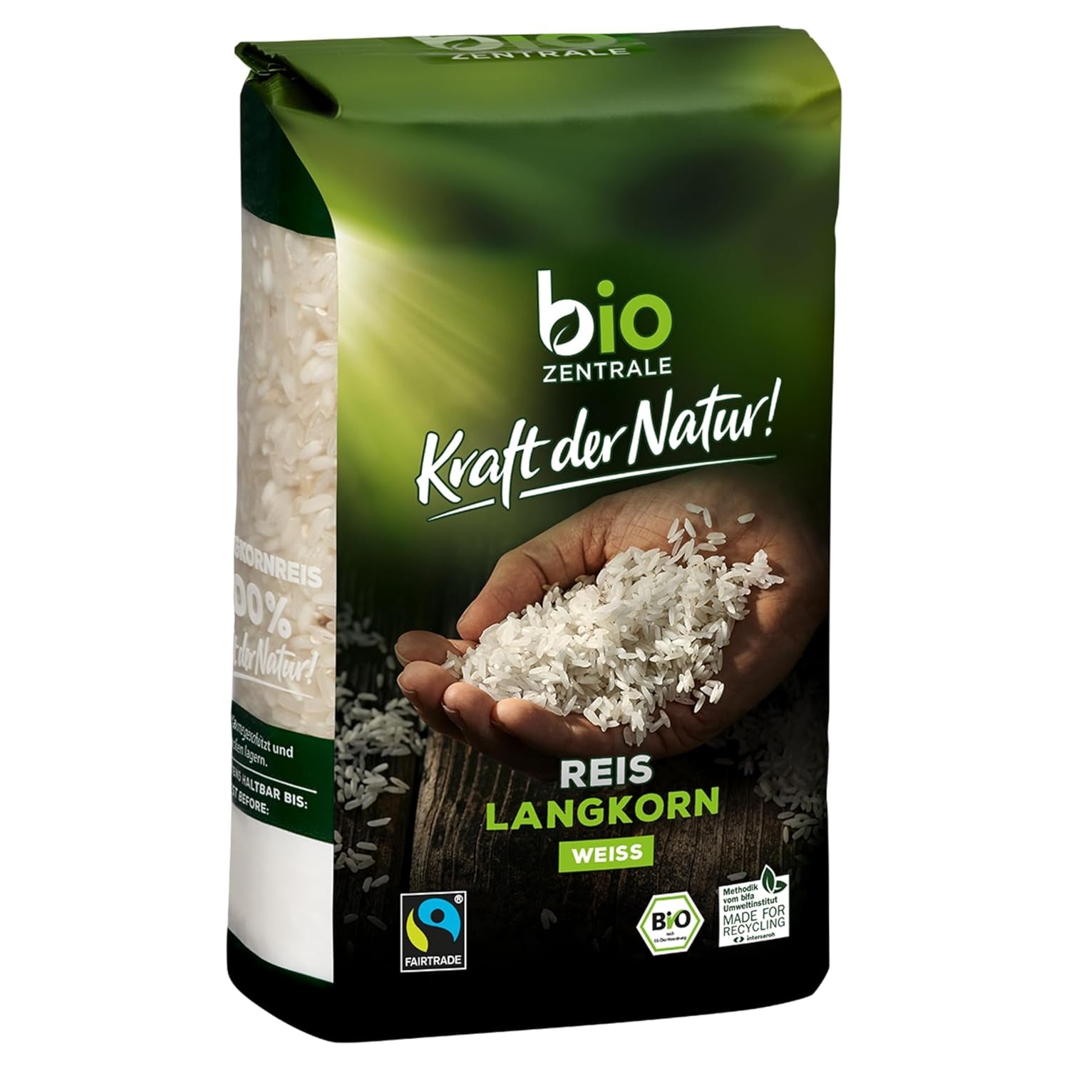 Riso Basmati bianco biocentrale | 7x500 g | Certificato Fairtrade | Cereali tradizionali | Perfetto per piatti orientali e curry | Imballaggio facilmente riciclabile (monofilm)