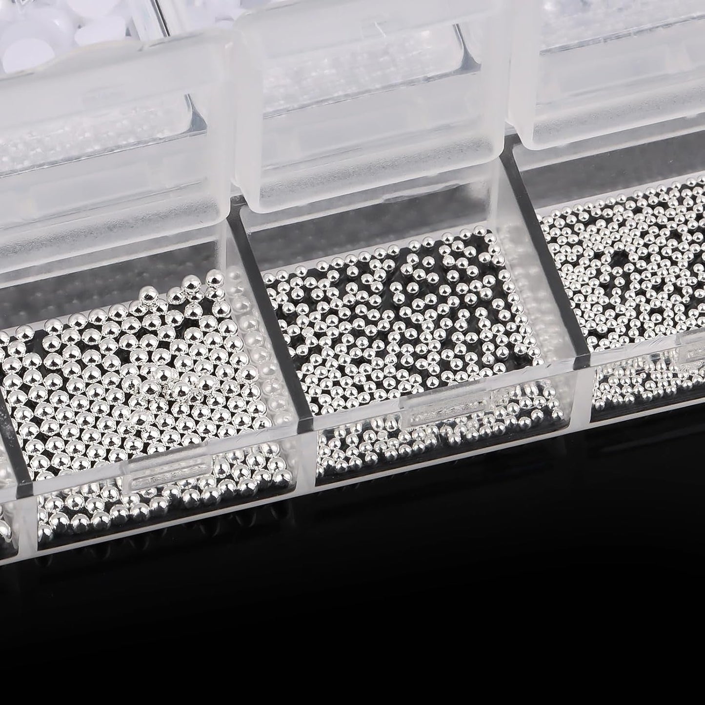 Nail Art Strasssteine ​​​​1 Schachtel, Nail Charms, 12 Typen Weiße Perlen Für Nägel, Flatback Strass, Klein Edelstahl-Perlen, Nagel Deko, Nagel Zubehör