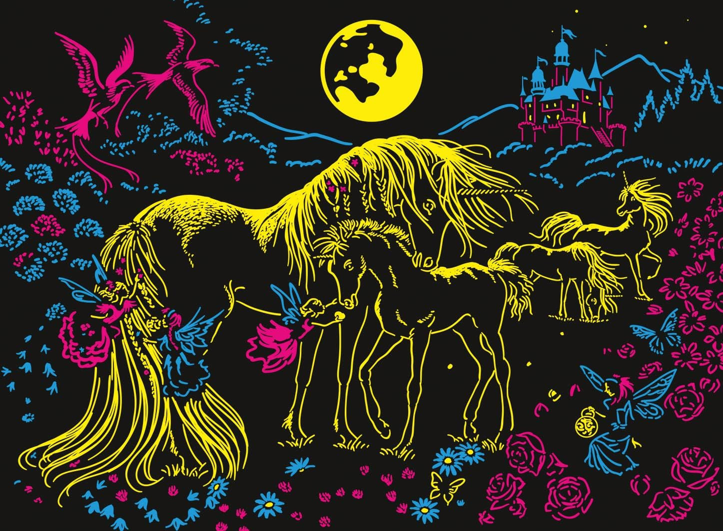Puzzle Ravensburger per bambini - 13670 Unicorni al chiaro di luna - Puzzle luminoso con unicorno per bambini 6+ 100 pezzi in formato XXL, si illumina al buio Puzzle Naty Shop