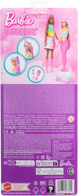 Bambola Barbie Sirena - con lunghi capelli rosa e accessori per lo styling personalizzati, tra cui spazzola, graziosa punta smerlata e pinna caudale rosa, dai 3 anni in su, HRR00
