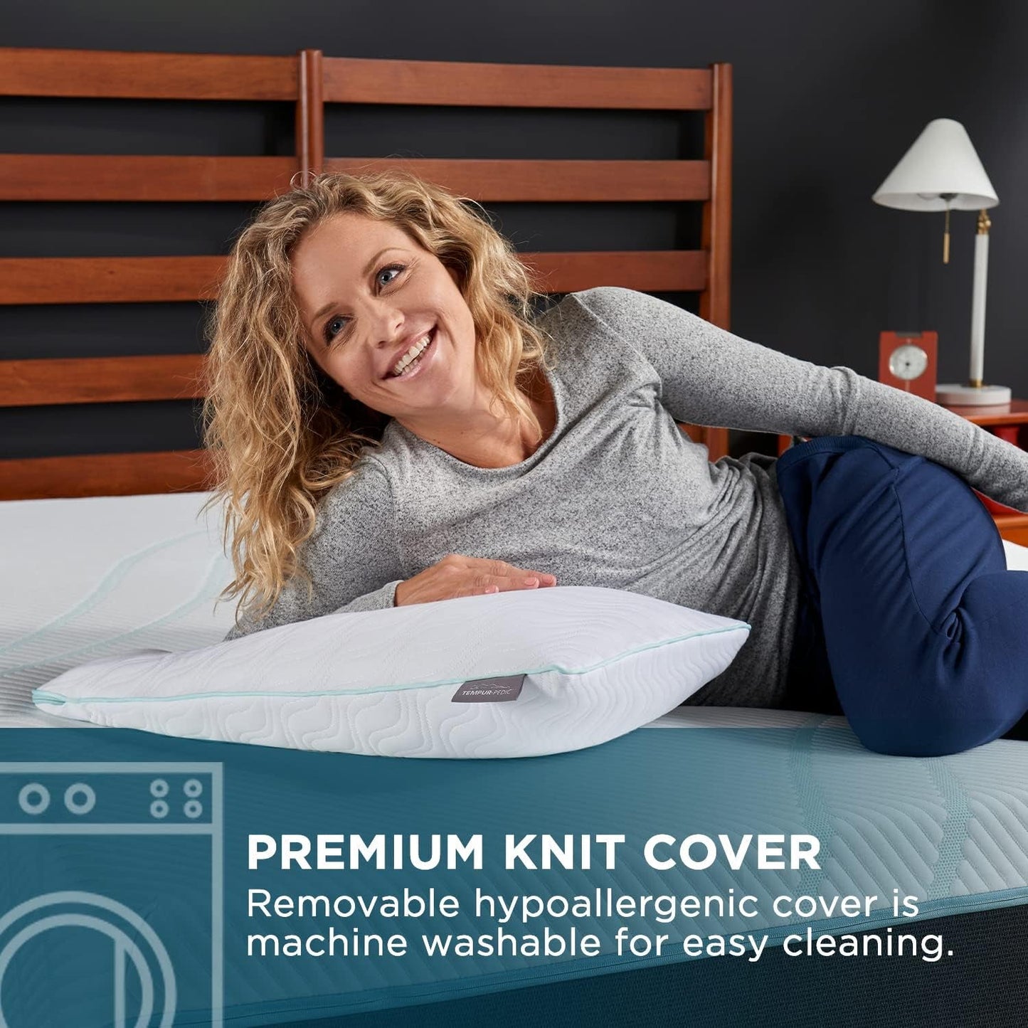 TEMPUR-PEDIC Cuscino Tempur-Cloud Prohi, Memory Foam, Bianco/Opulent Garden, Cuscini King Standard Naty Shop