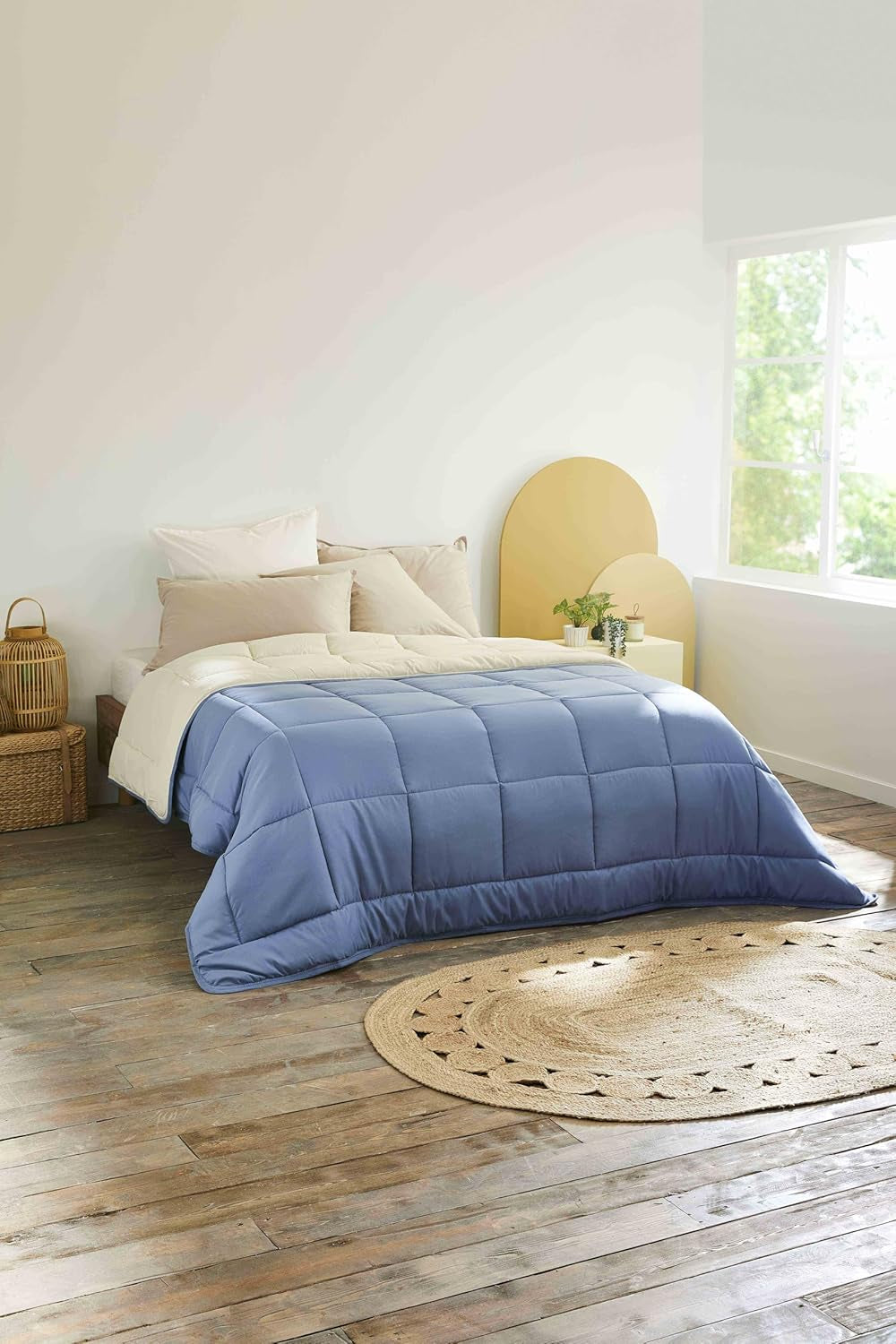 Trapunta naturale Toison D'Or Silkydor, cotone satinato 380, 240 X 280 cm, bianco Trapunte e trapunte Naty Shop Petrolio/sigillante Completo Xl