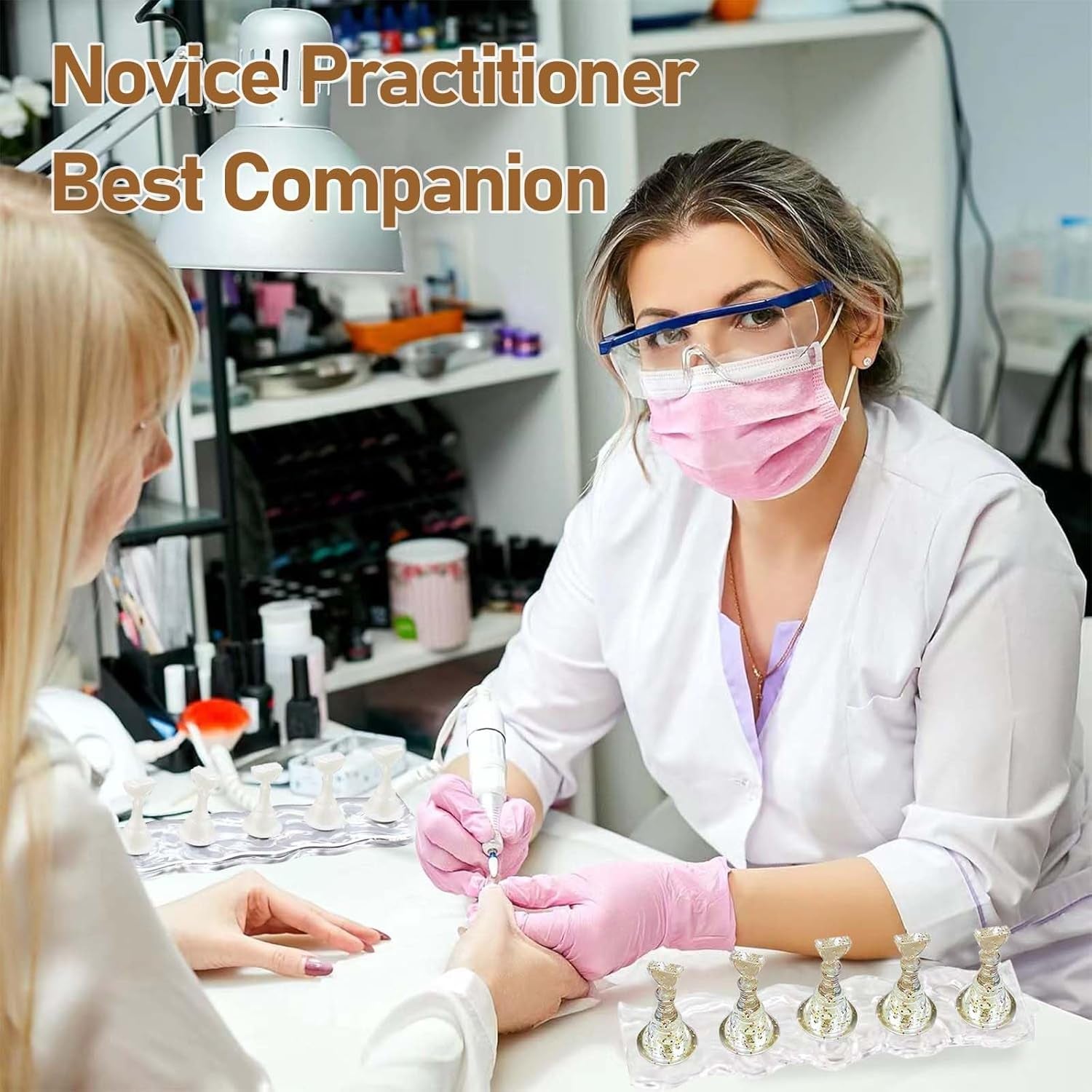 Set Nail Design - Mano da allenamento premium per unghie in gel, accessori per unghie e set per unghie artificiali - Set versatile per unghie in gel fai-da-te e accessori per nail art
