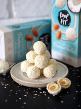 Praline al cocco senza zucchero con mandorle, Feel FIT, senza zuccheri aggiunti, 17% proteine, 63 g