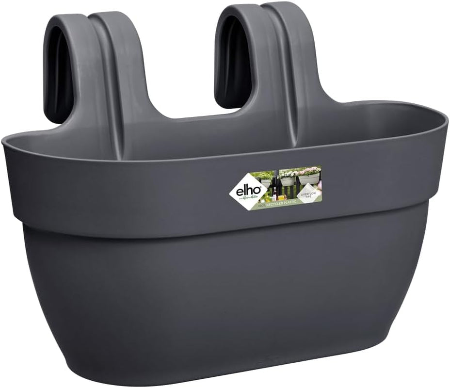elho Vibia Campana Easy Hanger M 36 - Vaso per balcone ed esterno - Ø 36,0 x H 26,5 cm - Nero/Antracite