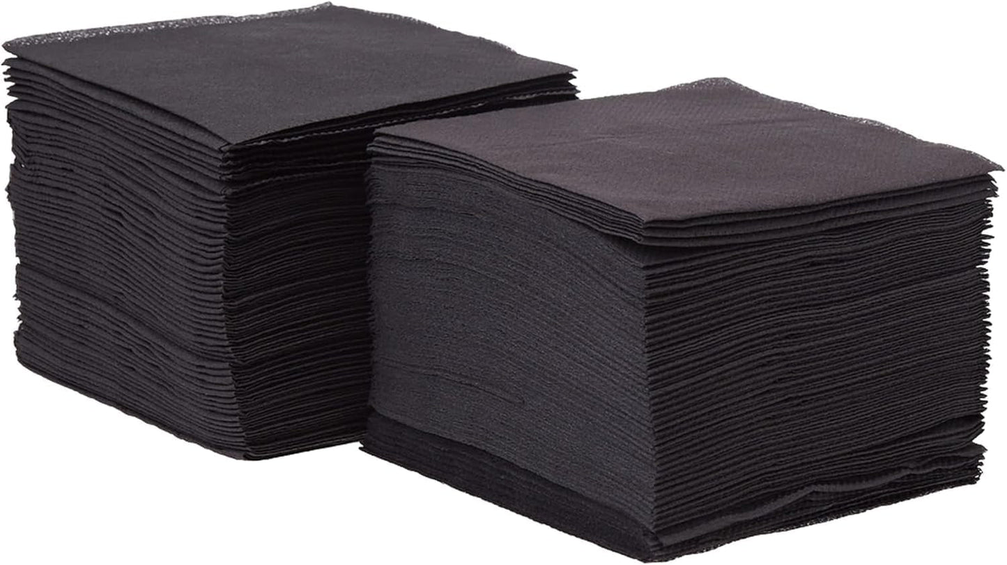 Saten Ser22104961 Cocktail, tovaglioli 20 X 20, 2 strati, piega 1/4, 100 tovaglioli, Punta-Punta, nero